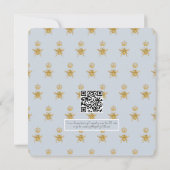 Invitation Maman to Bee Gold Parties scintillant Blue Boy Bab (Dos)