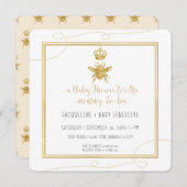 Invitation Maman to Bee Gold Parties scintillant Jaune Baby I (Devant / Derrière)