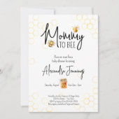 Invitation Maman to Bee Honey Baby shower neutre pour les fem (Devant)