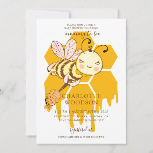 Invitation Maman To Bee Honey Bee Honeycomb Baby shower