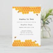 Invitation Maman to Bee Honey Bumblebee Baby shower (Debout devant)