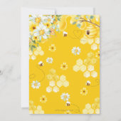 Invitation Maman to Bee Jaune Floral Baby shower Neutre (Dos)
