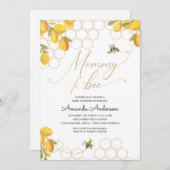 Invitation Maman To Bee Lemons Parties scintillant Honeypeb B (Devant / Derrière)