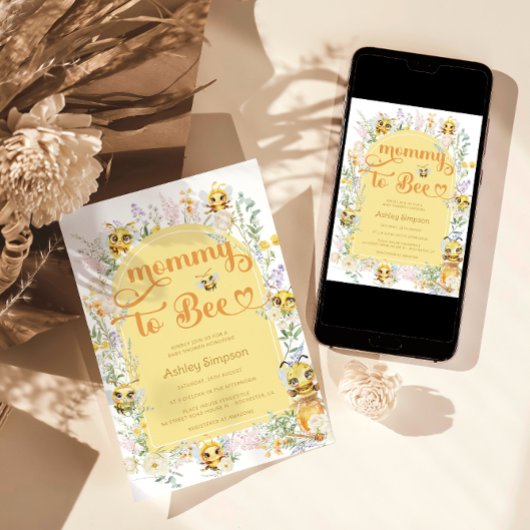 Invitation Maman to Bee mignonne Baby shower