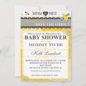 Invitation Maman va au Baby shower des abeilles blanches (Devant)
