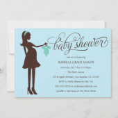 Invitation Maman va être| Bleu bébé (Devant)