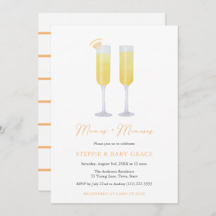 Invitation Mamas et Mimosas Momosa Baby shower ou Sip & See
