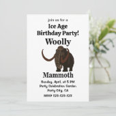 Invitation Mammifère laineux Âge de glace Anniversaire (Debout devant)