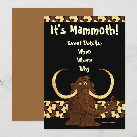 Invitation Mammoth de Wooly (Devant / Derrière)