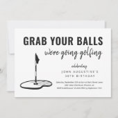 Invitation Man Funny Golf Anniversaire Retraite Bachelor Part (Devant)