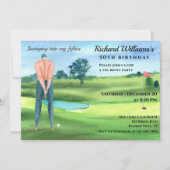 Invitation Man Golf Player Swinging Into My 50th Birthday (Devant)