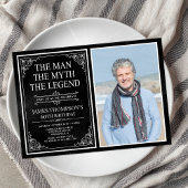 Invitation Man Myth Legend Black 60th Birthday Photo