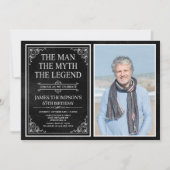 Invitation Man Myth Legend Black 65th Birthday Photo (Devant)