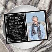 Invitation Man Myth Legend Black 65th Birthday Photo