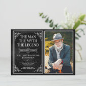 Invitation Man Myth Legend Black 85th Birthday Photo (Debout devant)