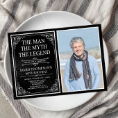 Invitation Man Myth Legend Black Surprise 60th Birthday Photo