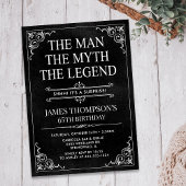 Invitation Man Myth Legend Black Surprise 65e anniversaire