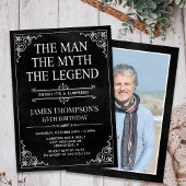 Invitation Man Myth Legend Black Surprise 65th Birthday Photo