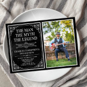 Invitation Man Myth Legend Black Surprise 70th Birthday Photo
