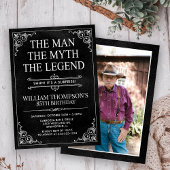 Invitation Man Myth Legend Black Surprise 85th Birthday Photo