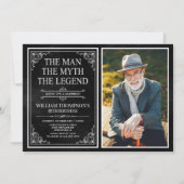 Invitation Man Myth Legend Black Surprise 85th Birthday Photo (Devant)