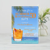 Invitation Man Summer Ocean Cocktail 50th Birthday Party (Debout devant)
