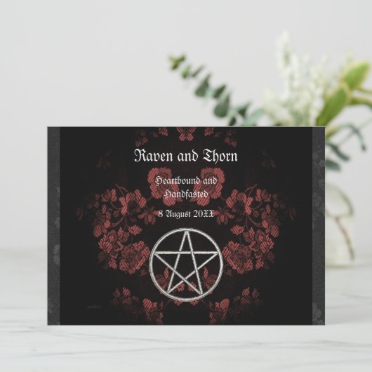 Invitation Manche Eternal/Pentacle Mariage Mauve Ste (Debout devant)