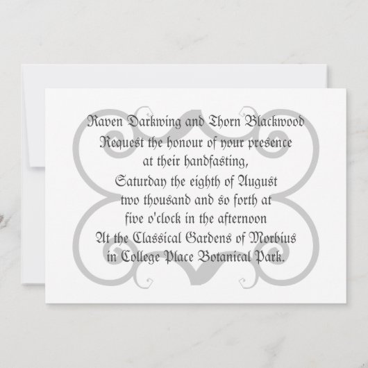 Invitation Manche Eternal/Pentacle Mariage Mauve Ste (Dos)