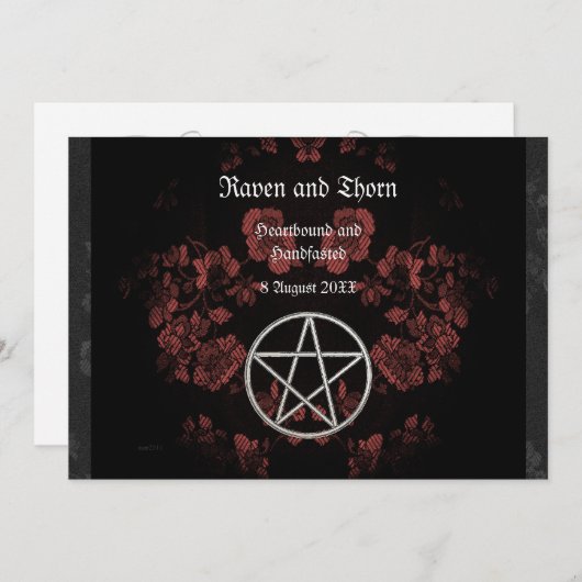Invitation Manche Eternal/Pentacle Mariage Mauve Ste (Devant / Derrière)