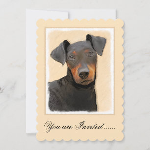 Invitation Manchester Terrier Peinture Art animal original