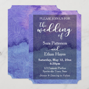 Invitation Mandala aquarelle violette "Le Mariage De"