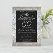 Invitation Mandala argent Anniversaire de mariage diamant (Debout devant)