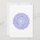 Invitation Mandala baby shower invitation, jeune fille violet (Dos)