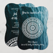 Invitation Mandala Blanc Laissez la mer vous libérer (Devant / Derrière)