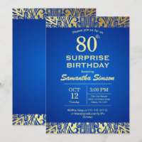 Mandala Bleu Avec Or 80ème Anniversaire