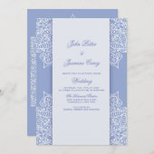 Invitation Mandala bleu et blanc (Devant / Derrière)