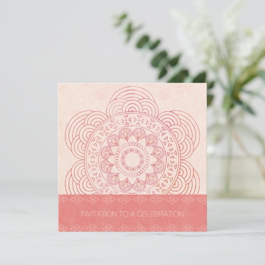 Invitation Mandala Boho Chic 60e anniversaire (Debout devant)