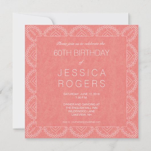 Invitation Mandala Boho Chic 60e anniversaire (Dos)