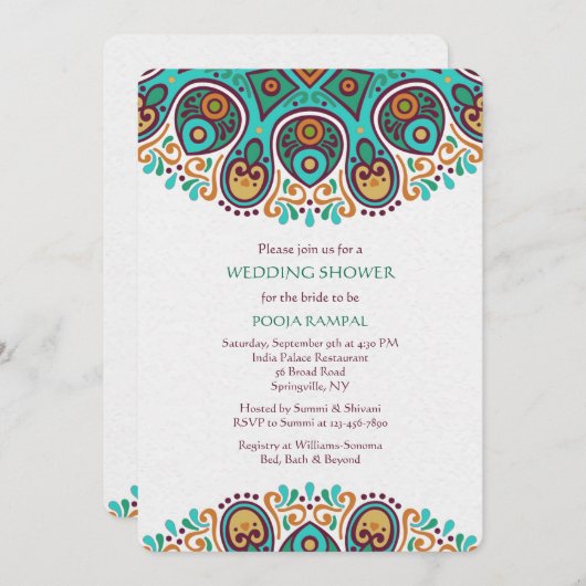 Invitation Mandala Borders (Devant / Derrière)