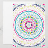 Invitation mandala coloré (Devant / Derrière)
