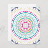 Invitation mandala coloré (Devant / Derrière)