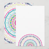 Invitation mandala coloré (Devant / Derrière)