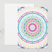 Invitation mandala coloré (Devant / Derrière)