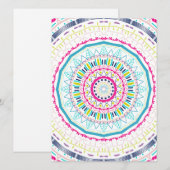 Invitation mandala coloré (Devant / Derrière)