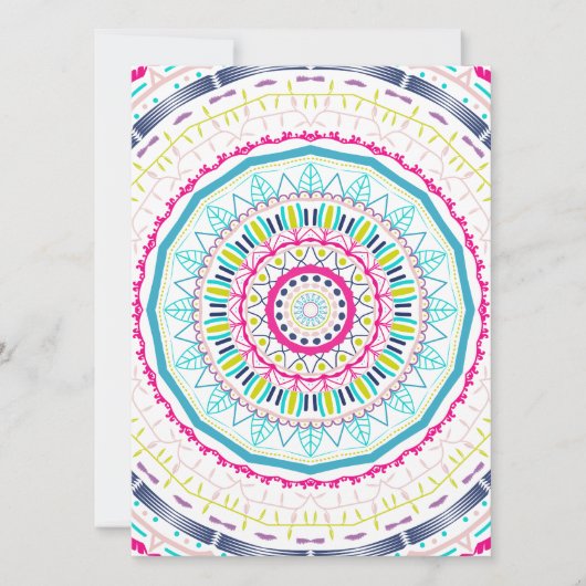 Invitation mandala coloré (Devant)