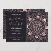 Invitation Mandala de l'oeil rose noir (Devant / Derrière)