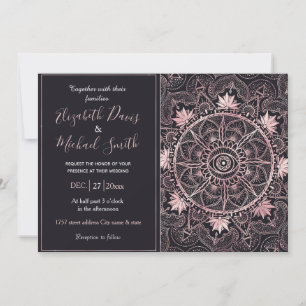 Invitation Mandala de l'oeil rose noir