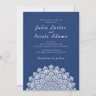 Invitation Mandala de mariage croissant de lune aérien radieu