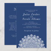 Invitation Mandala de mariage croissant de lune aérien radieu (Devant / Derrière)
