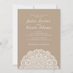 Invitation Mandala de mariage en ordonnée d'arche de joyau pe